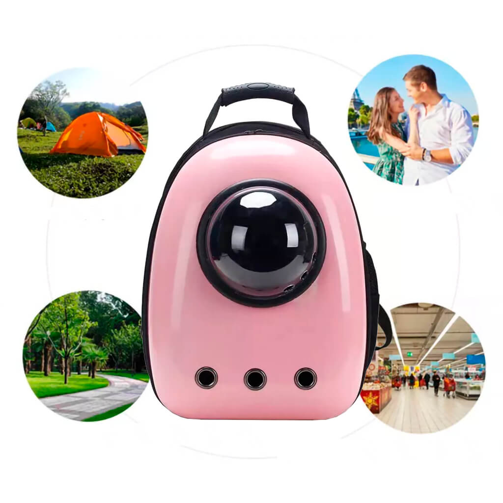 Miomu Mochila Portátil Transportadora para Gatos Rosa