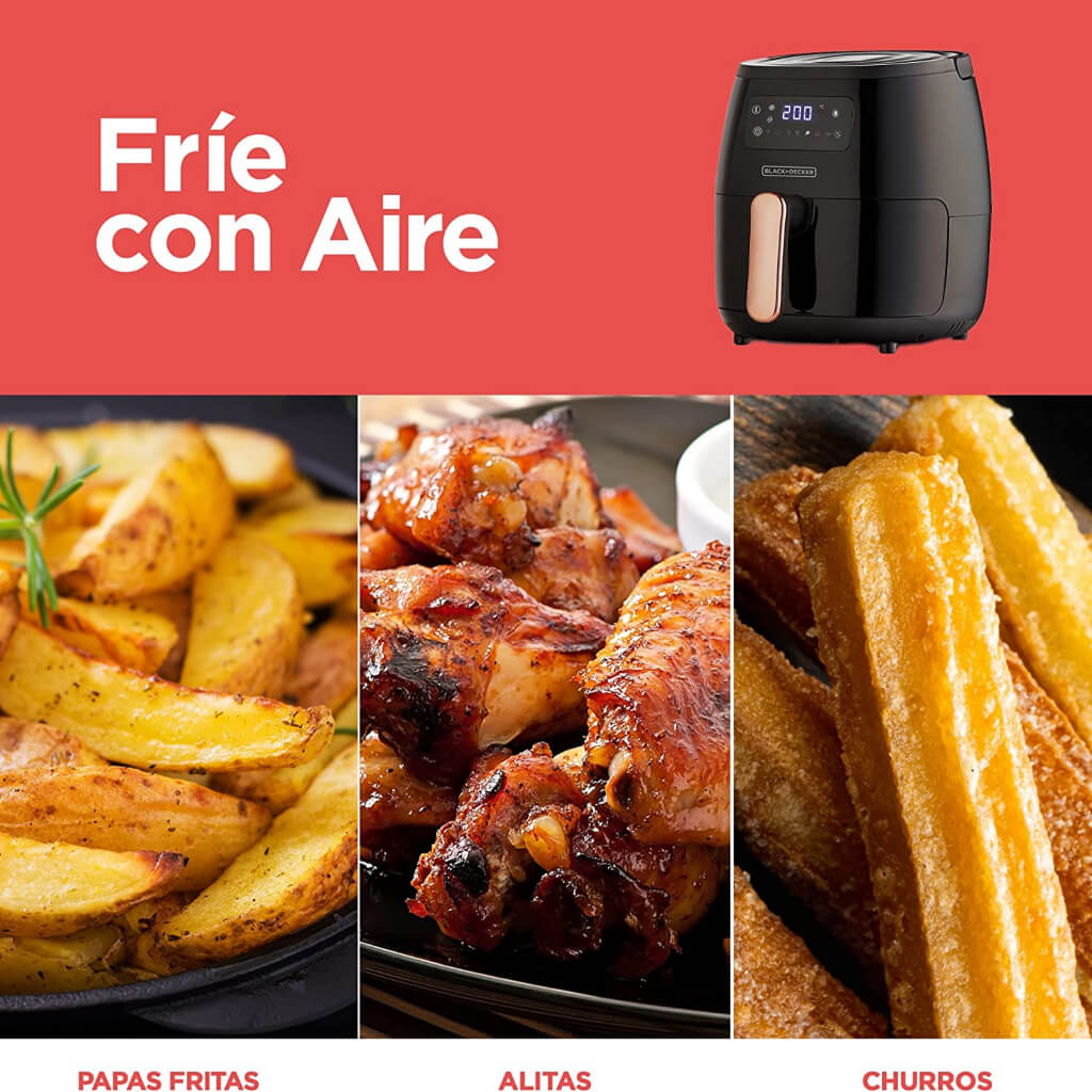 Black & Decker Olla Freidora de Aire 5.7 Litros, HFD5055B