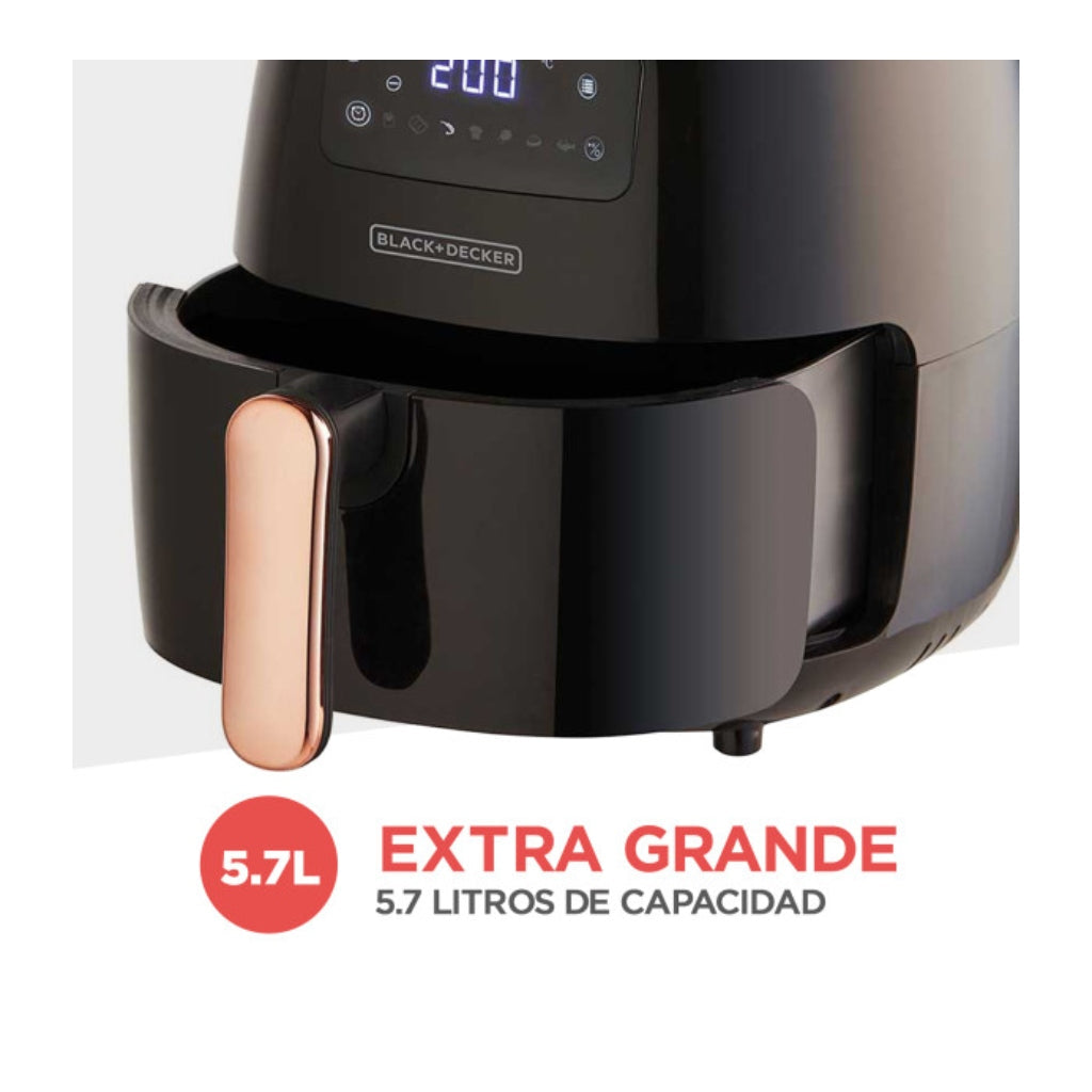 Black & Decker Olla Freidora de Aire 5.7 Litros, HFD5055B