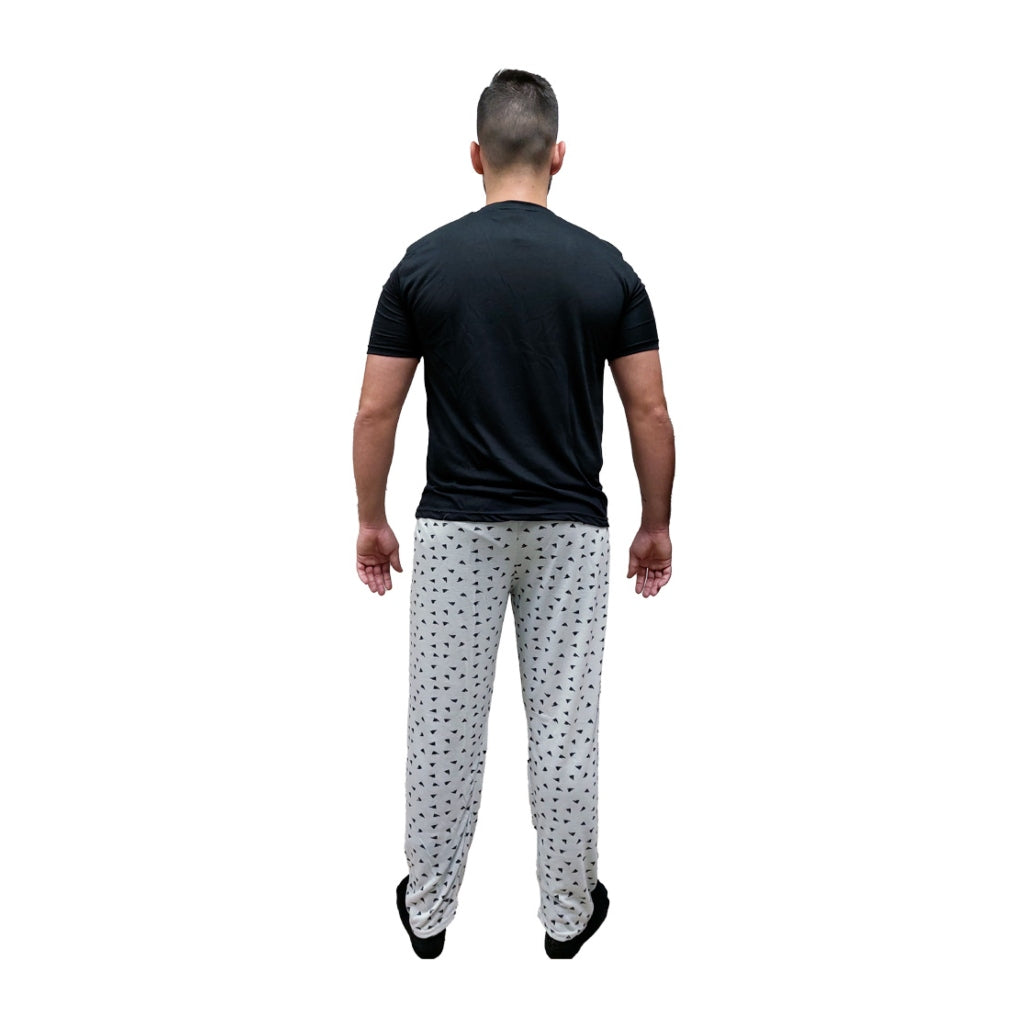 Miomu Pijama con Pantalón Largo Negro, para Hombre