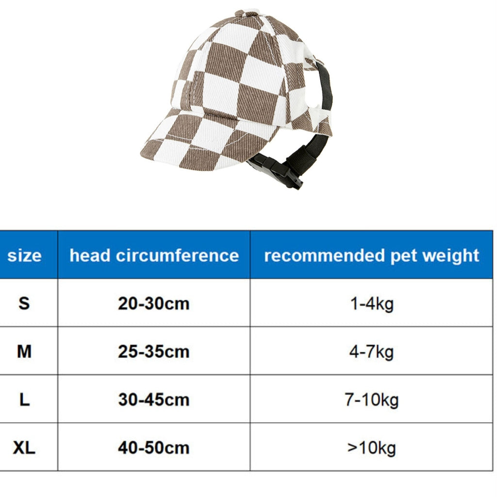 Miomu Gorra para Mascota, Cuadros Café