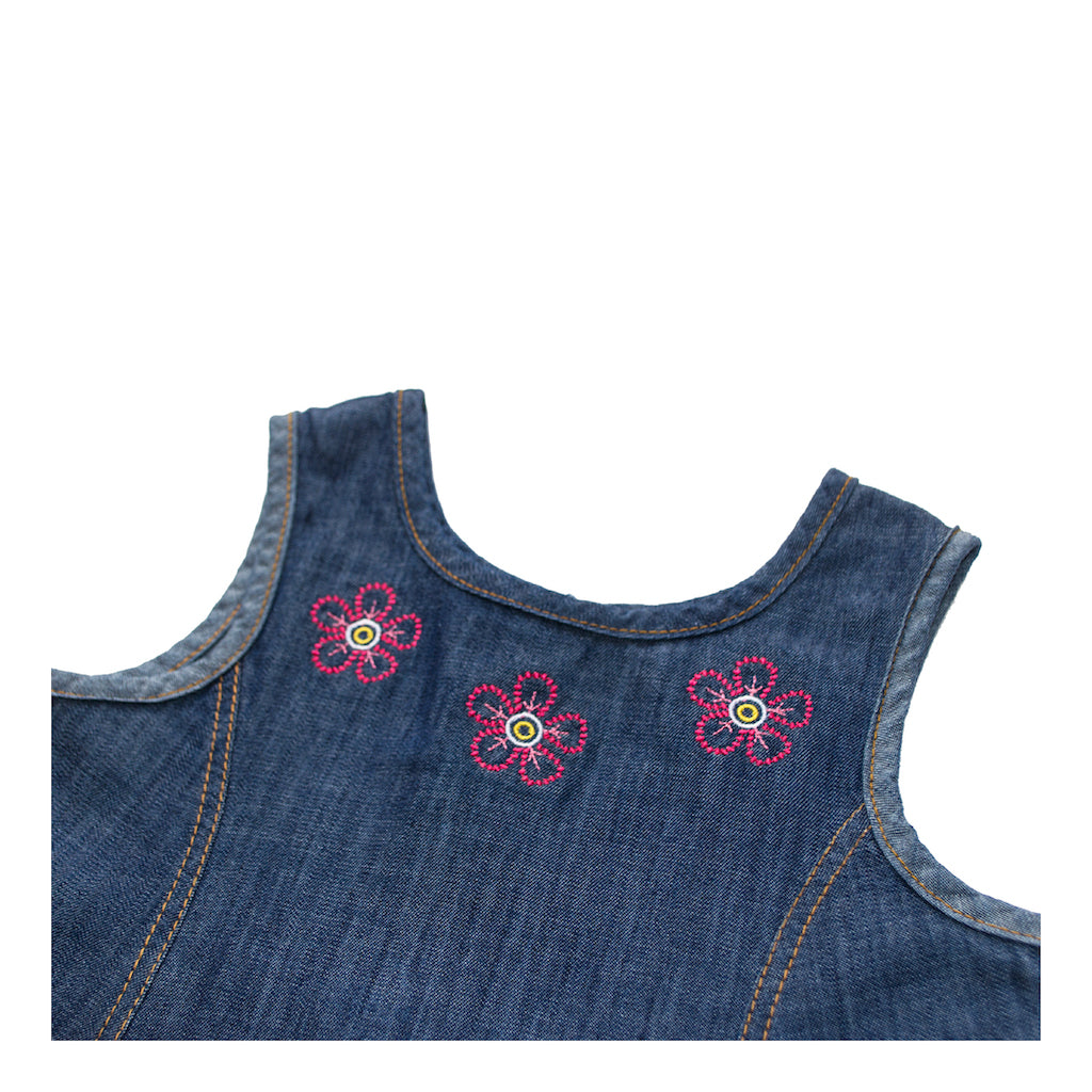 Crayola Vestido para Niña Denim Flores Bordadas