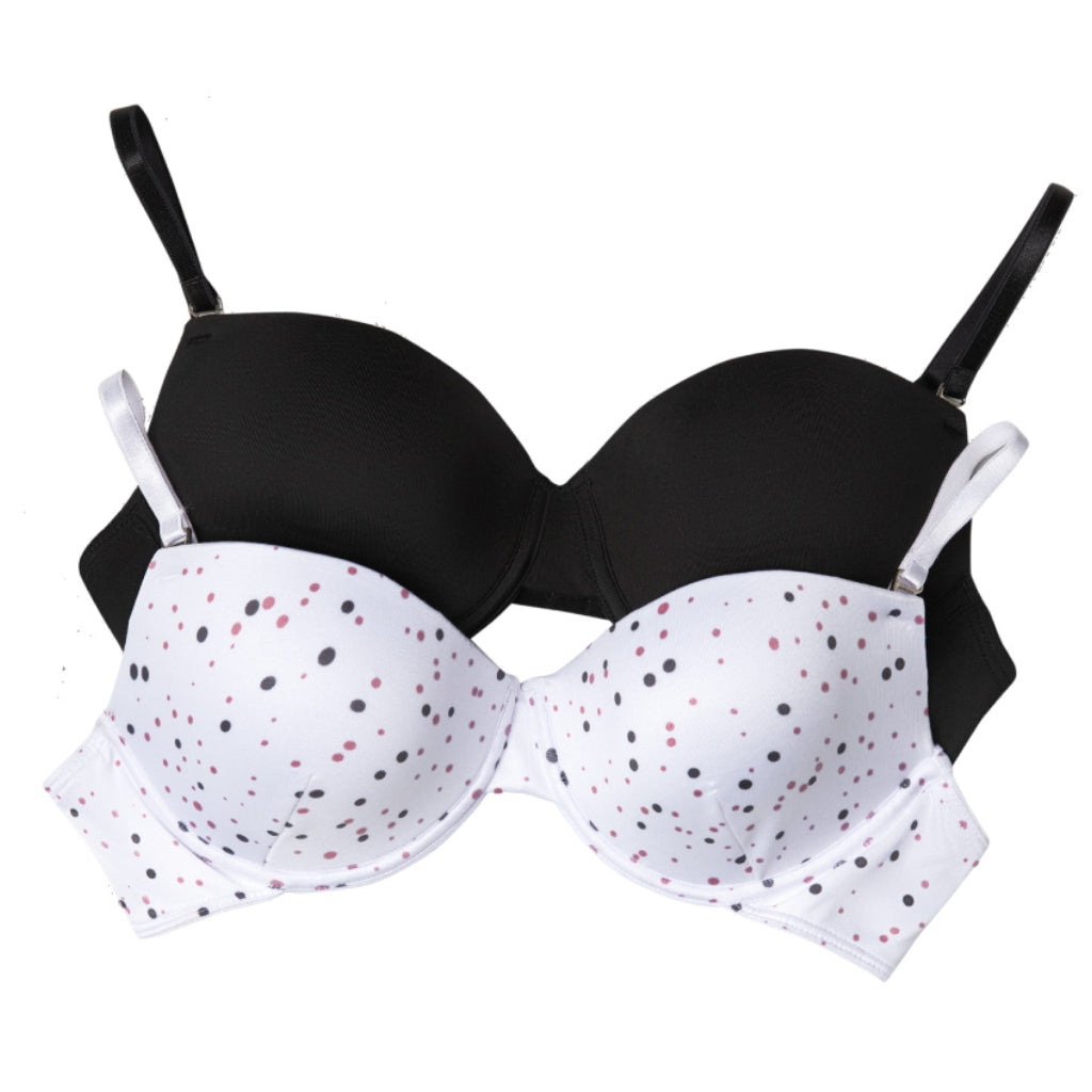 Formas Íntimas Brasier Sin Aro Pack x2, Negro/Estampado, para Mujer