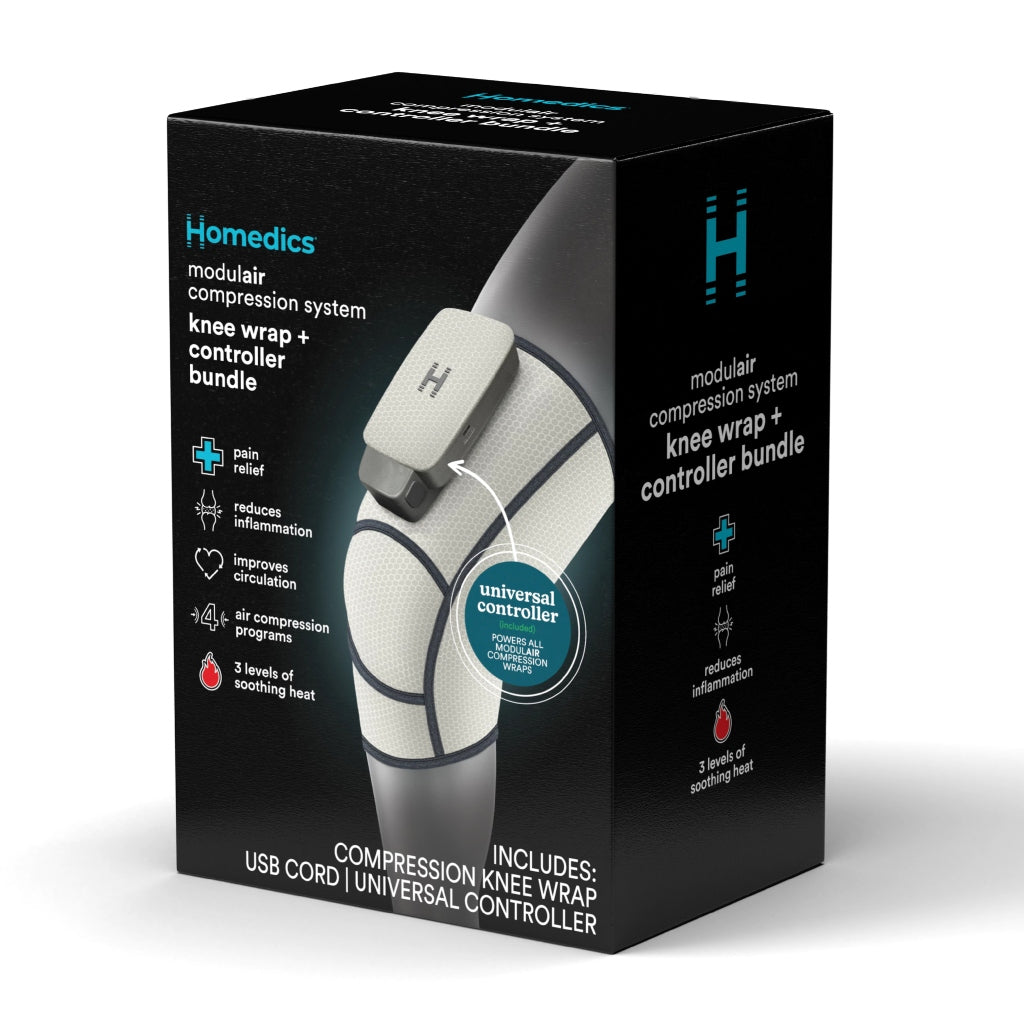 Homedics Masajeador de Rodilla de Compresión Deportiva + Controlador, SR-CMXK5SHJ