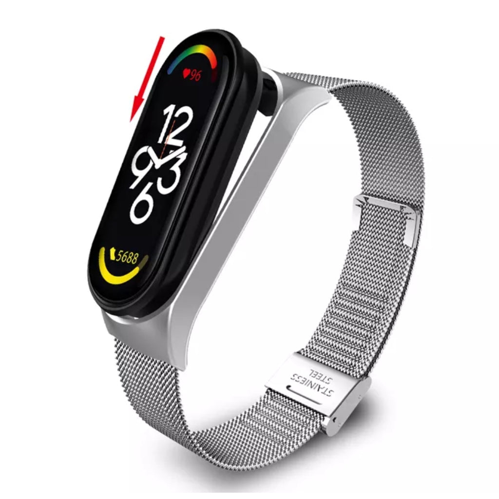 Mijobs Correa de Remplazo Metálica Milanesa para mi Band 7