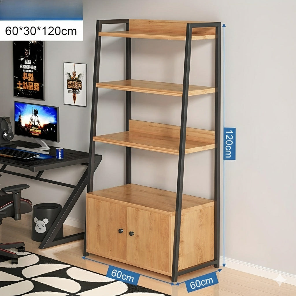 Miomu Estantería 4 Niveles con Puertas Inferiores