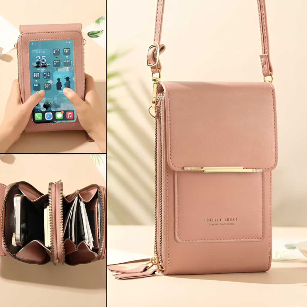 Miomu Bolso Cruzado con Ventanilla de Visualización para Pantalla de Celular