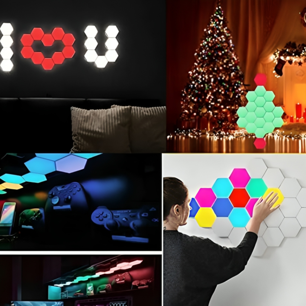 Miomu Set Luces LED Hexagonal, 6pcs
