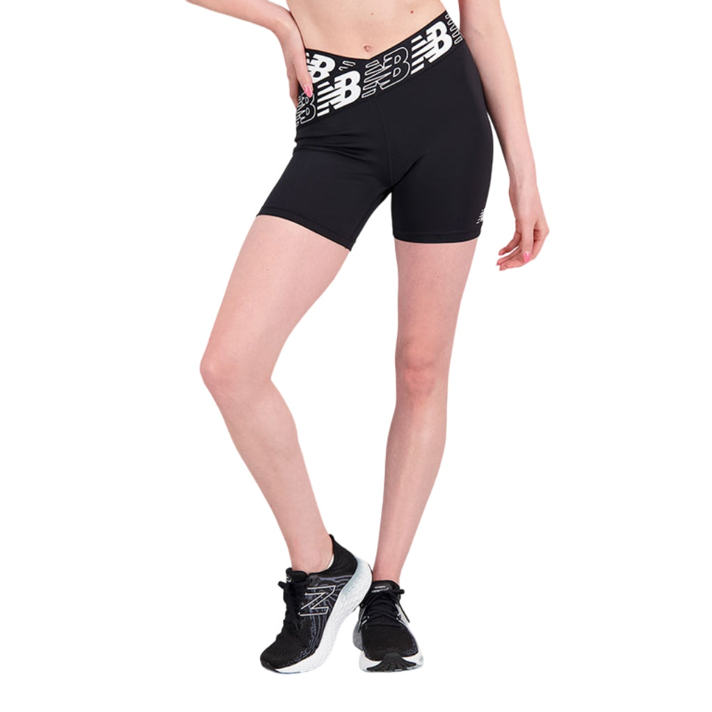 New Balance Licra Deportiva Corta Relentless Negro, para Mujer