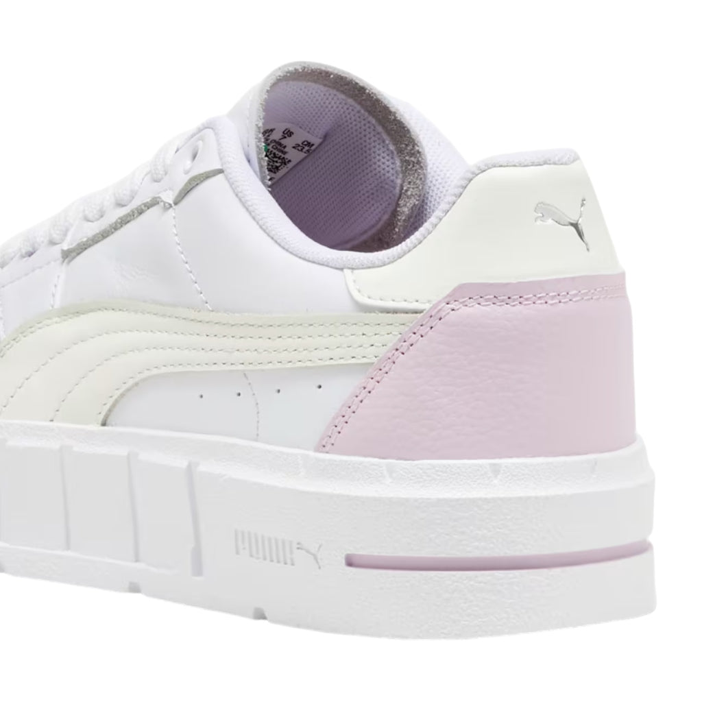 Puma Tenis Casual Cali Court Leather Blanco/Morado, para Mujer