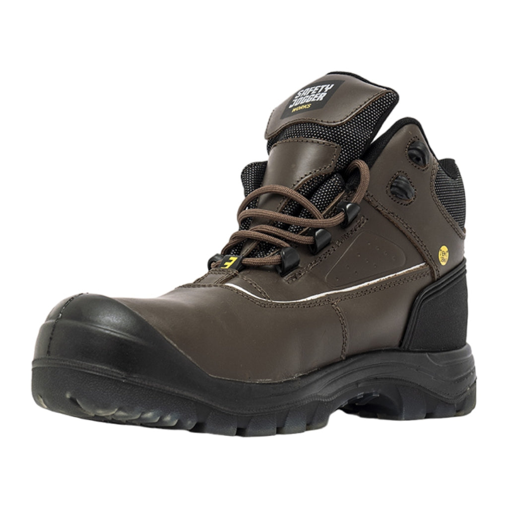 Safety Jogger Zapatos de Seguridad Bota Corte Medio Mars EH SB Café/Negro, para Hombre