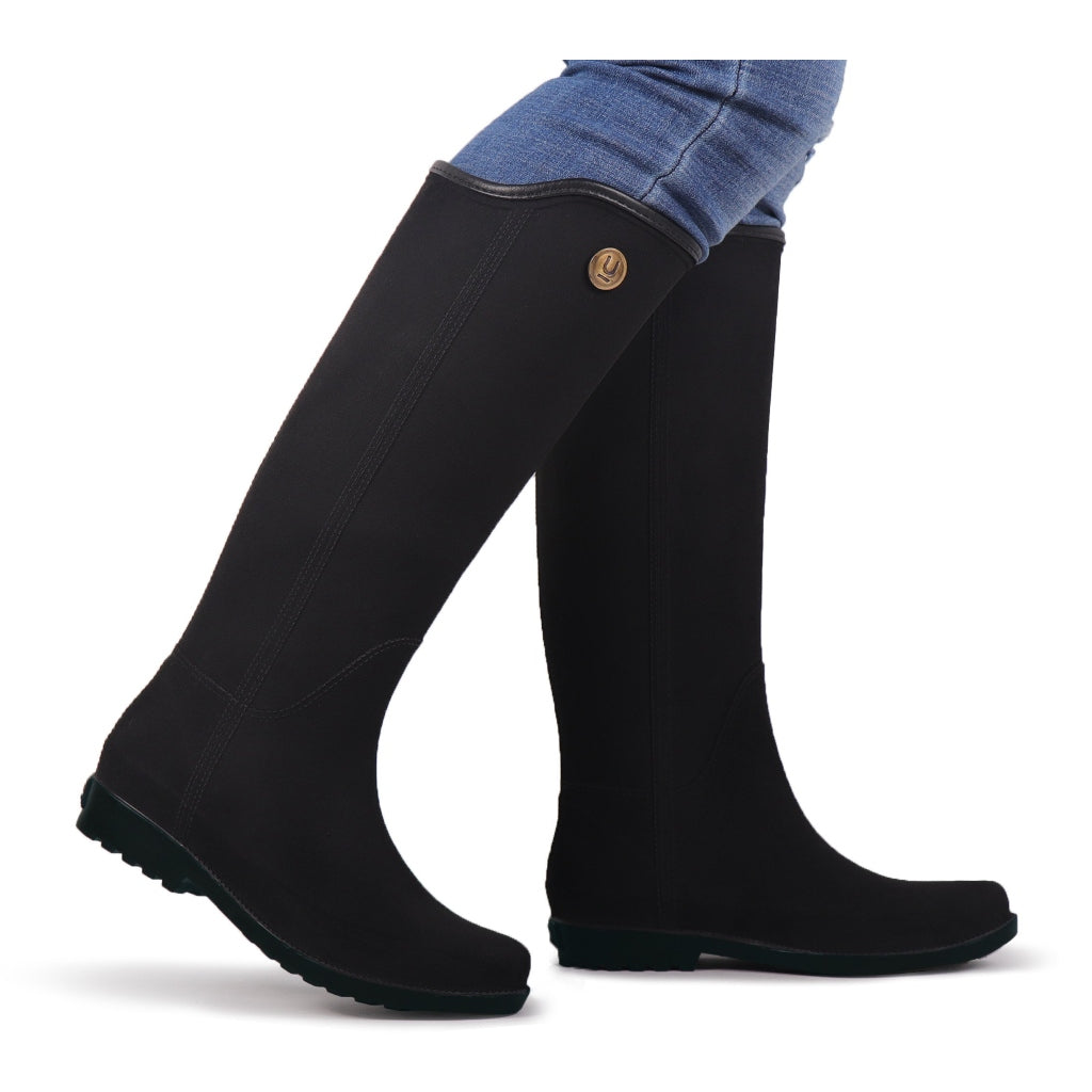 Ulan Botas Alta para Lluvia Alejandra Negra, para Mujer