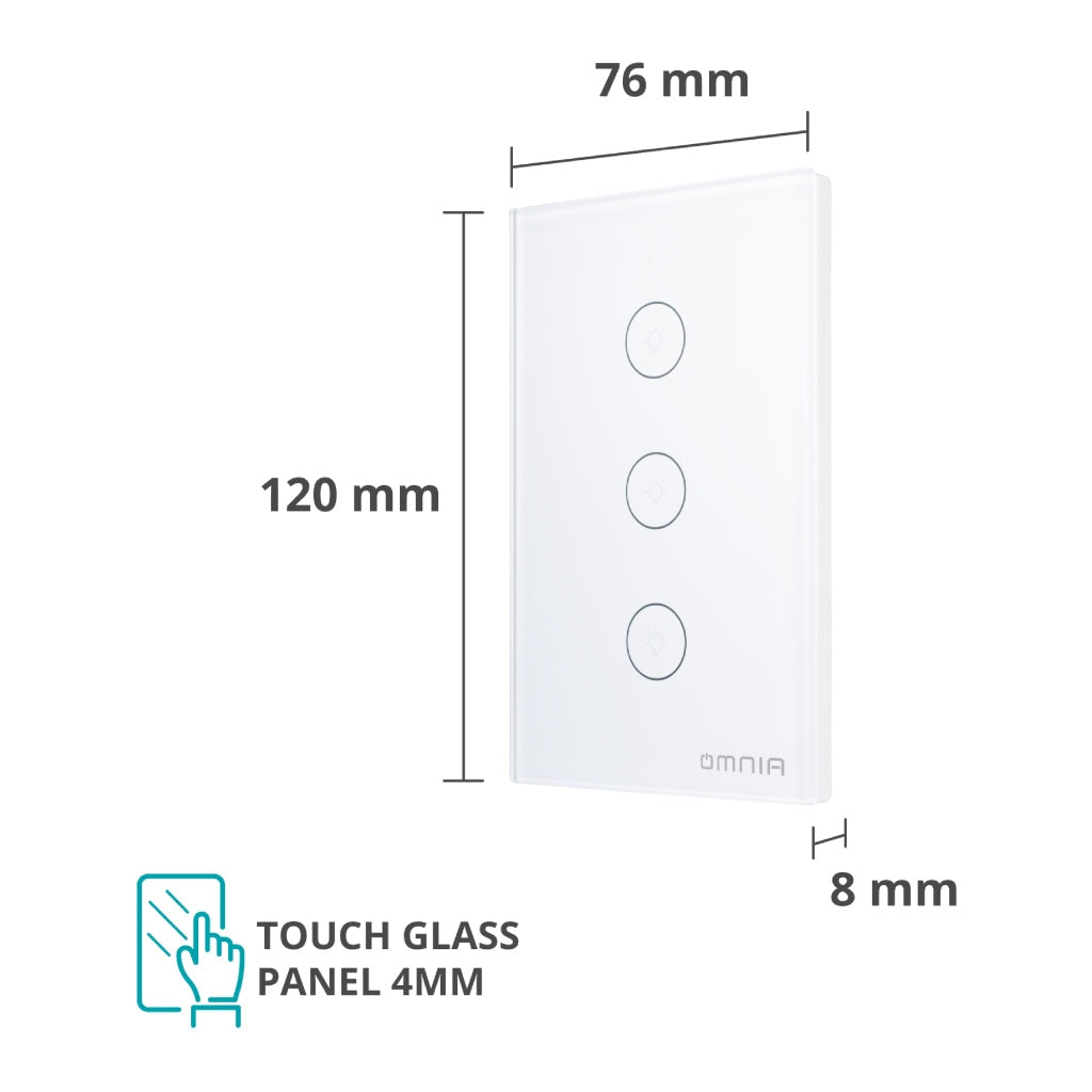 Omnia Interruptor Inteligente Híbrido Wifi/rf 3 Vías
