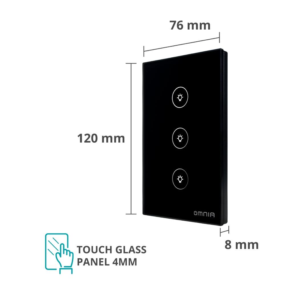 Omnia Interruptor Inteligente Híbrido Wifi/rf 3 Vías