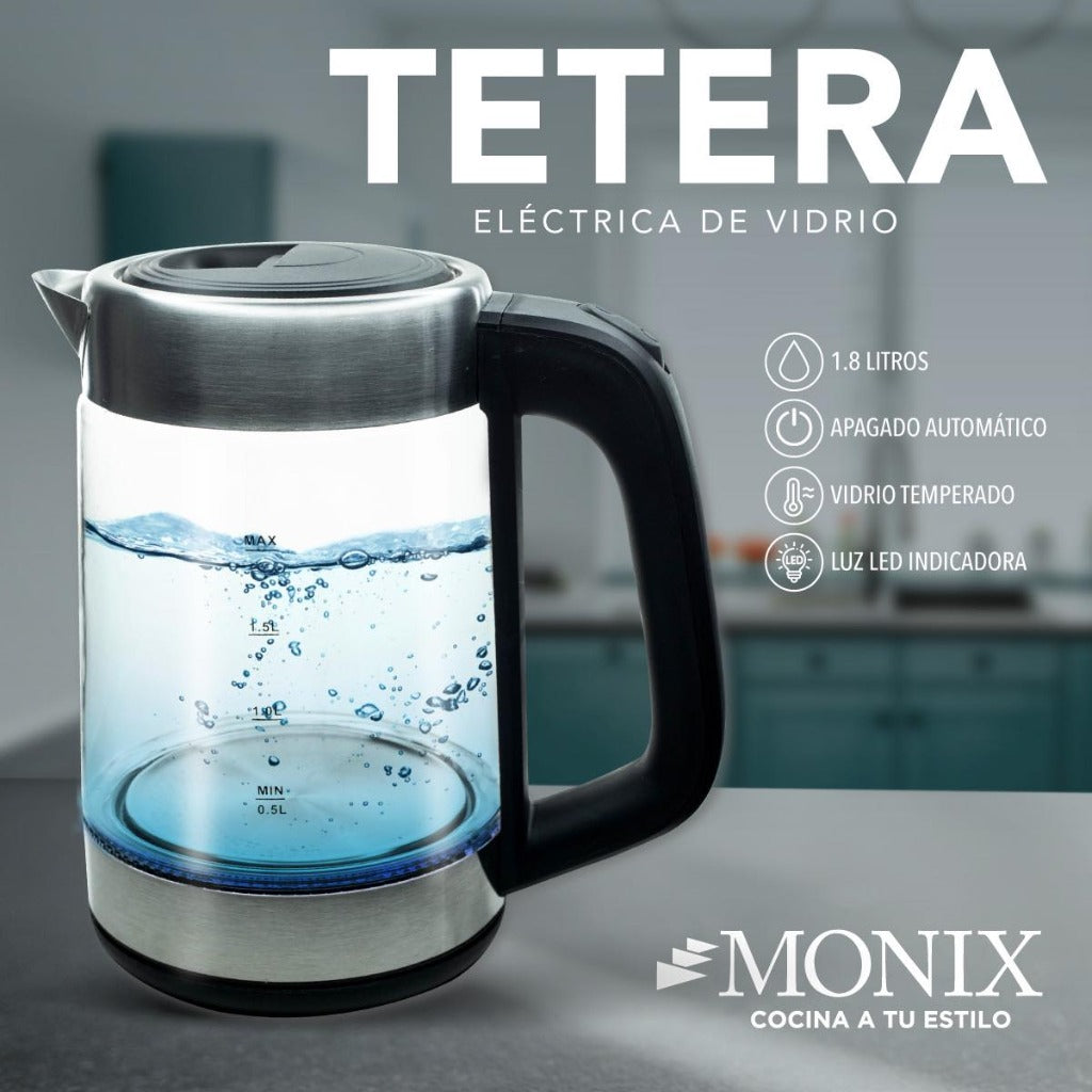 Monix Cafetera Eléctrica de Vidrio, 1.8 Litros