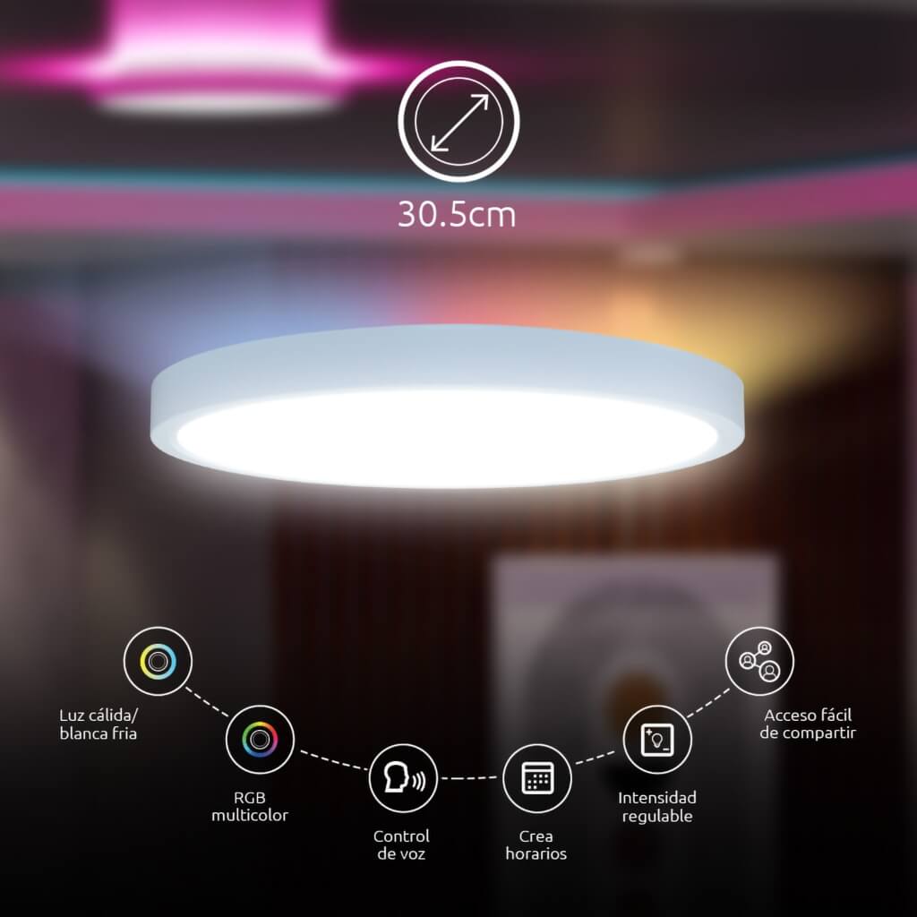 Nexxt Solutions Lámpara de Techo Inteligente Wi-Fi, NHB-C810