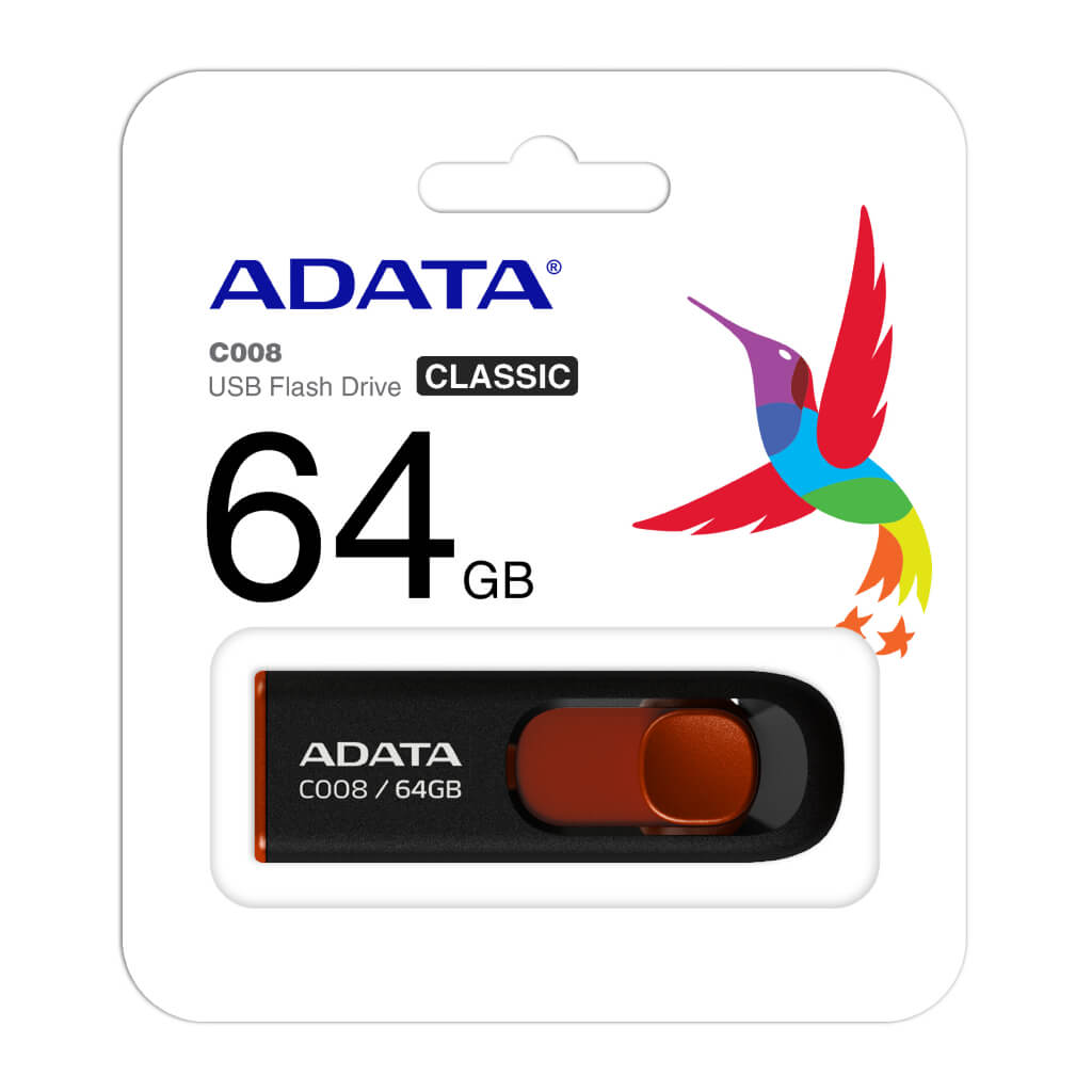 Adata Memoria Flash USB 64GB 2.0 C008, AC008-64G-R