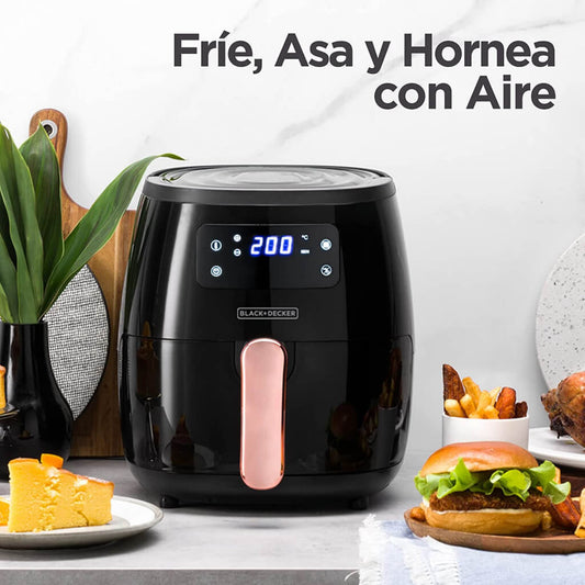 Black & Decker Olla Freidora de Aire 5.7 Litros, HFD5055B