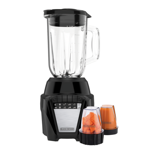 Black & Decker Licuadora Ice Crush Frasco de Vidrio + 2 Contenedores Pequeños, BL0876-4BDLA