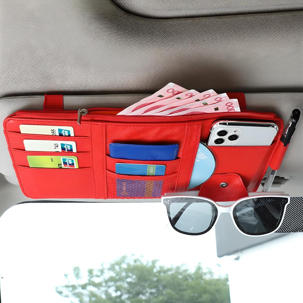 Miomu Organizador de Cuero Sintético para Visera de Vehículo