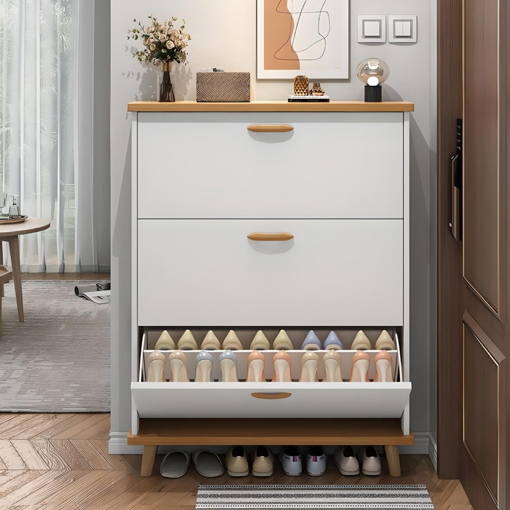 Miomu Mueble Zapatera 3 Niveles, Estilo Gaveta