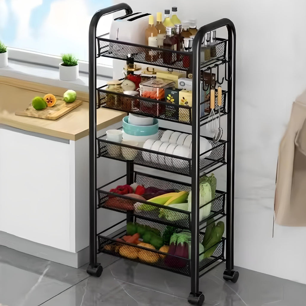 Miomu Carrito Organizador Metálico de Espacios Pequeños, 5 Niveles