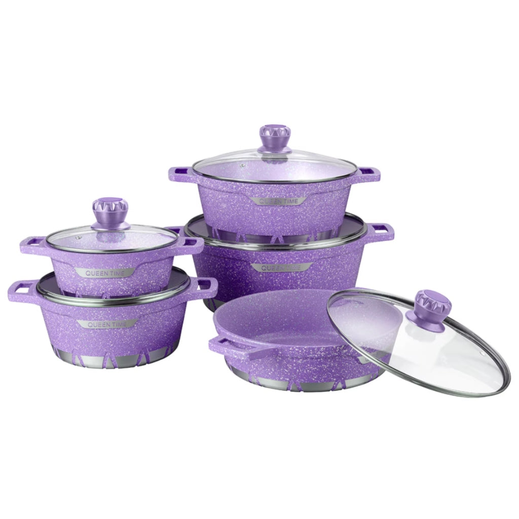 Miomu Set Ollas de Metal con Tapa de Vidrio, 3 Piezas