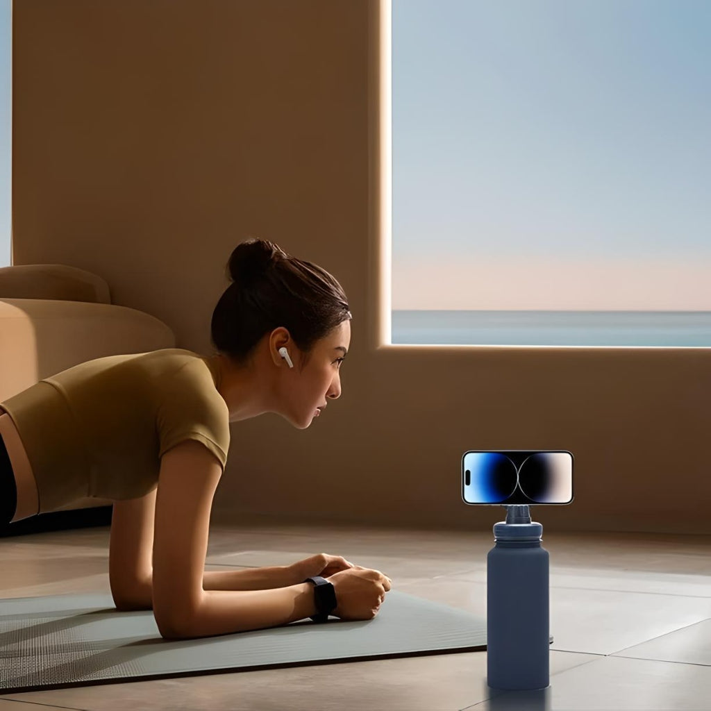 Miomu Botella de Acero Inoxidable Térmica, con Tapa Magnética para el Celular