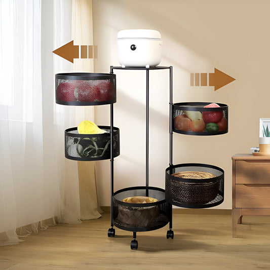Miomu Estante Giratorio Para Frutas y Verduras Multiuso, 4 Niveles