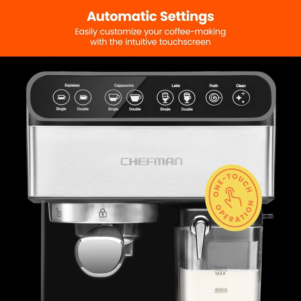 Chefman Máquina de Café Espresso Semiautomática Digital 6 en 1 (RJ54)