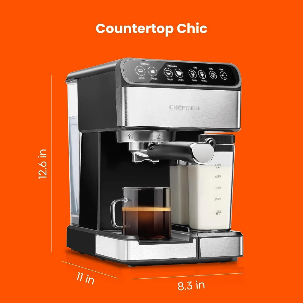 Chefman Máquina de Café Espresso Semiautomática Digital 6 en 1 (RJ54)