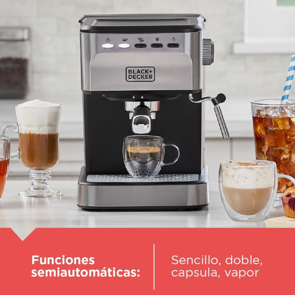 Black & Decker Máquina de Café Espresso Semiautomática (EM0312-0SDLA)