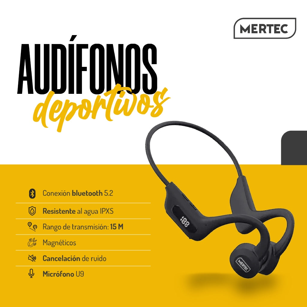 Mertec Audífonos Inalámbricos Deportivos (MT-009B)