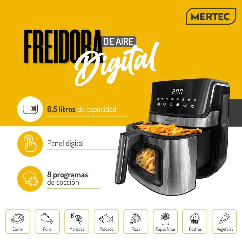 Mertec Freidora de Aire Digital 6.5 Litros (MT-023SV)
