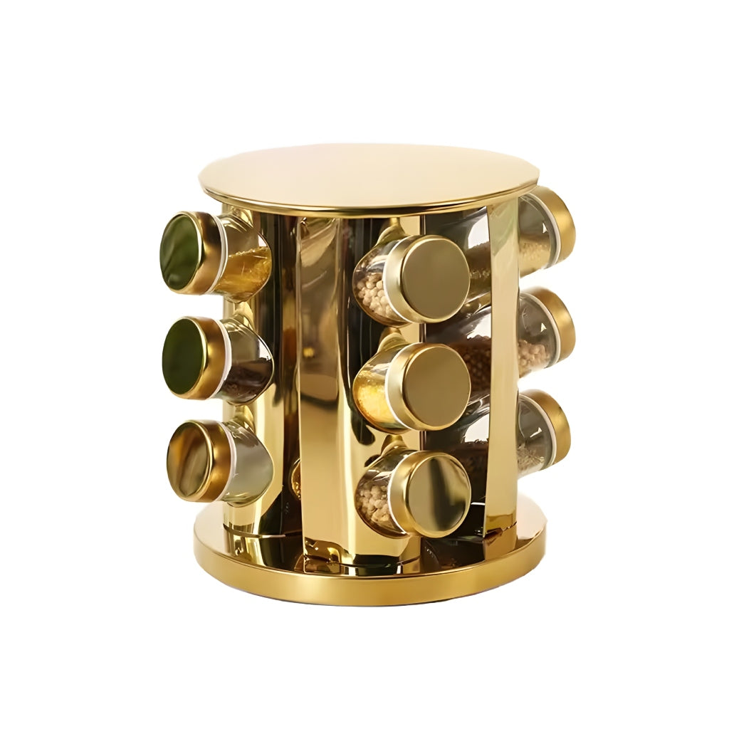 Miomu Organizador de Especias Giratorio con Frascos de Vidrio