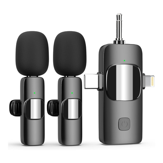 Miomu Set de 2 Micrófonos Inalámbricos Solapa