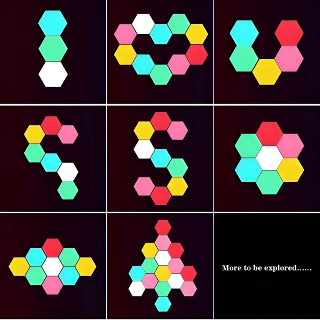 Miomu Set Luces LED Hexagonal, 6pcs