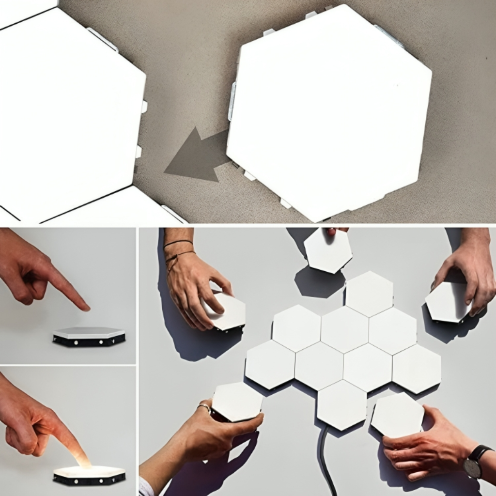Miomu Set Luces LED Hexagonal, 6pcs