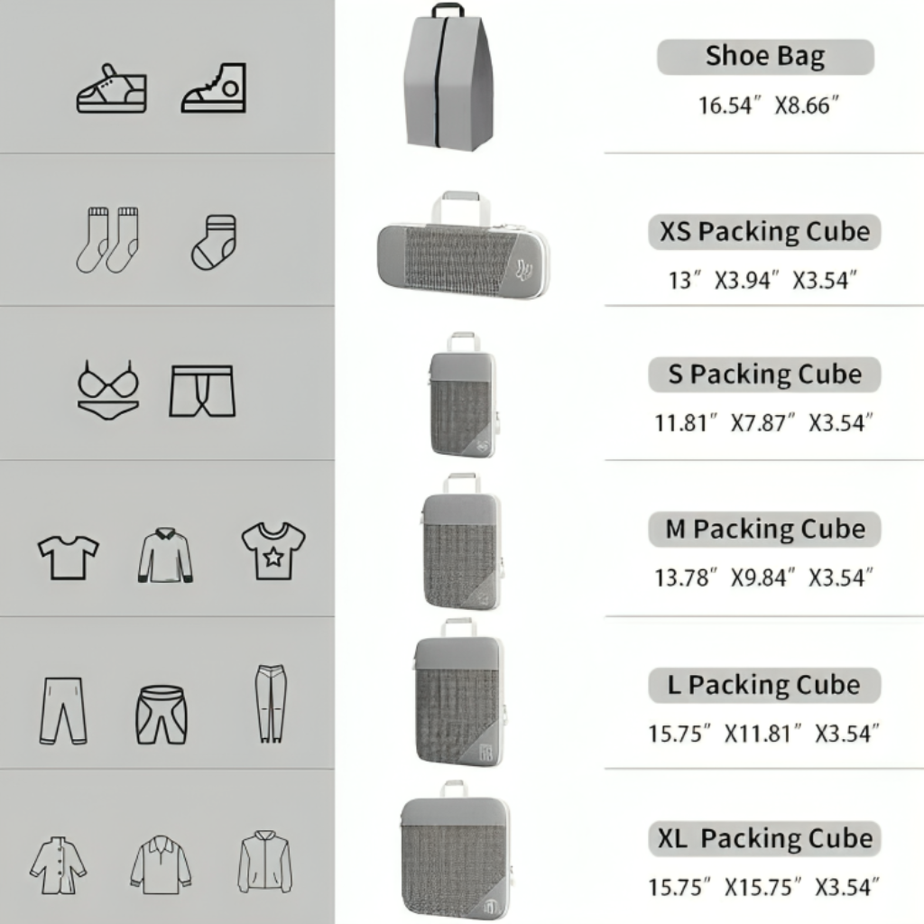 Miomu Set Organizador para Viaje, 6 Piezas