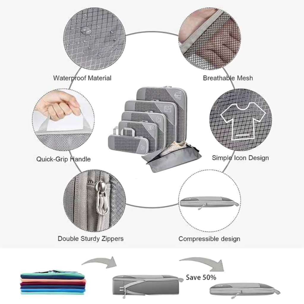 Miomu Set Organizador para Viaje, 6 Piezas