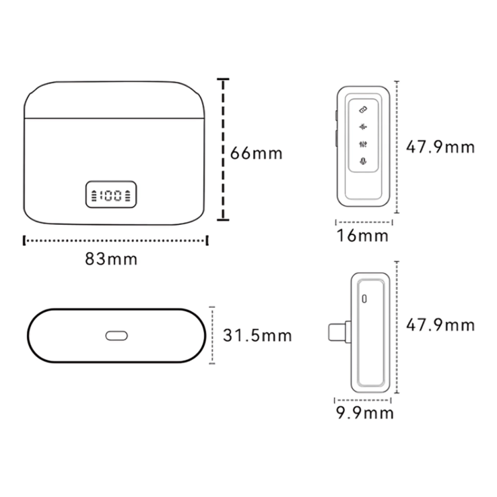 Miomu Set de Micrófonos con Solapa M8PRO