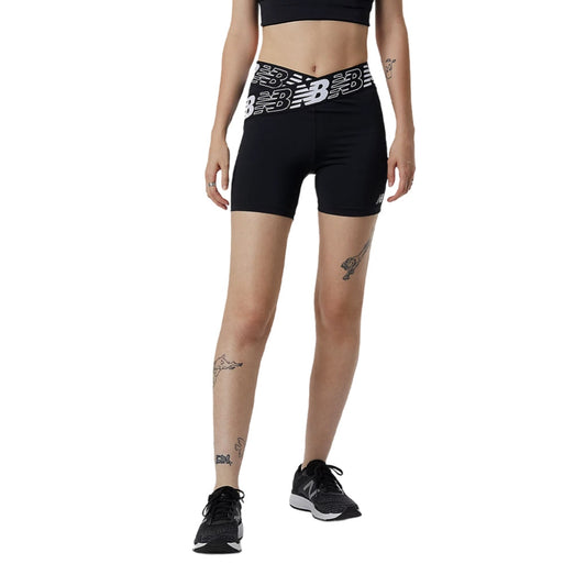 New Balance Licra Deportiva Corta Relentless Negro, para Mujer