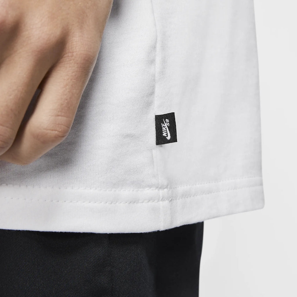 Nike Camiseta NK SB Tee Logo HBR Blanco, para Hombre