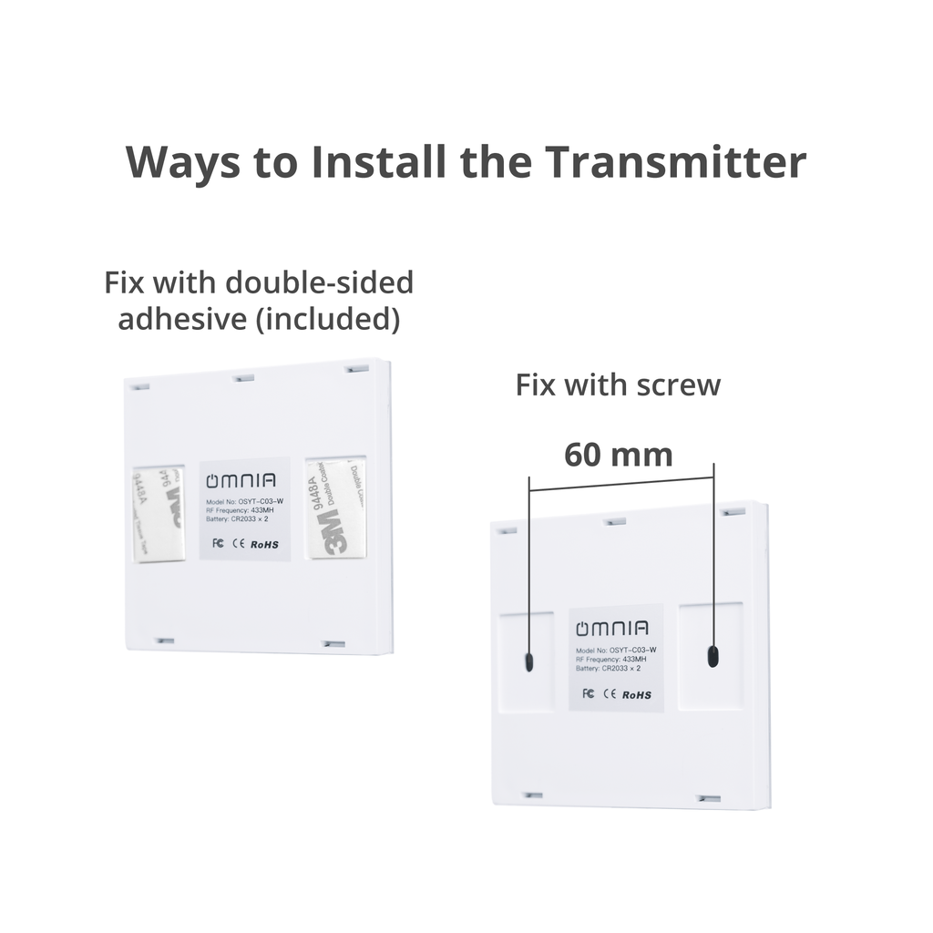 Omnia Interruptor Inteligente Inalámbrico Rf 3 Vías