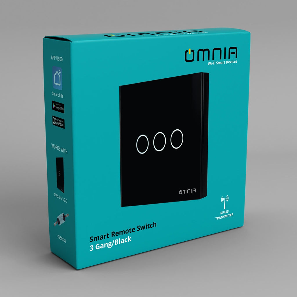 Omnia Interruptor Inteligente Inalámbrico Rf 3 Vías