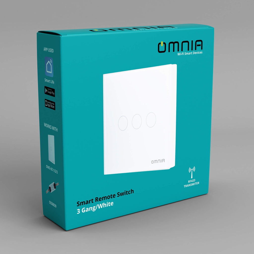 Omnia Interruptor Inteligente Inalámbrico Rf 3 Vías
