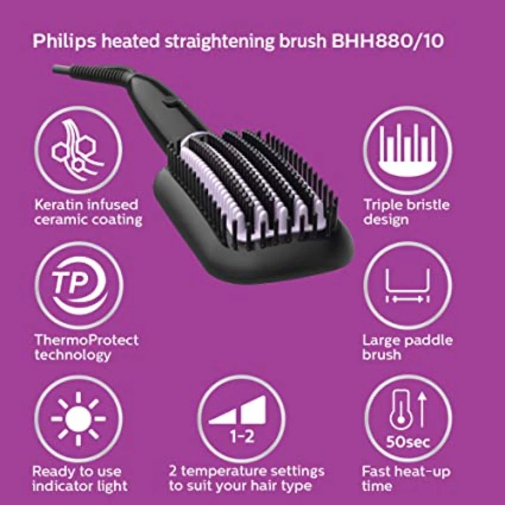 Philips Cepillo Alisador Anti-frizz para Cabello (BHH88000)