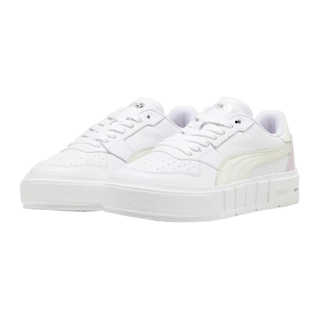 Puma Tenis Casual Cali Court Leather Blanco/Morado, para Mujer