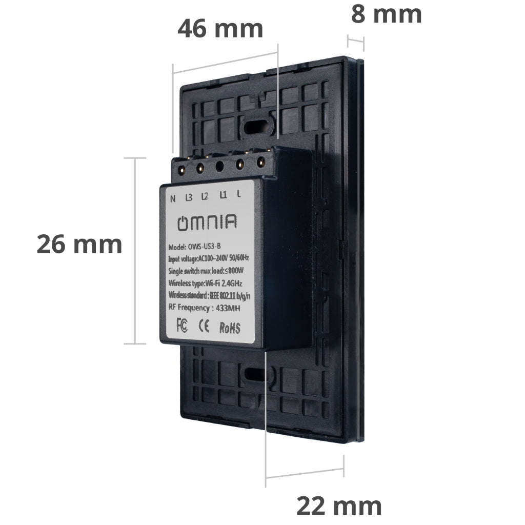 Omnia Interruptor Inteligente Híbrido Wifi/rf 1 Vía