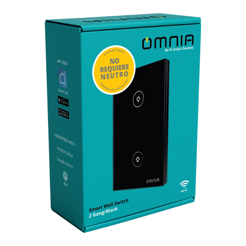 Omnia Interruptor Inteligente Híbrido Wifi/rf 2 Vías